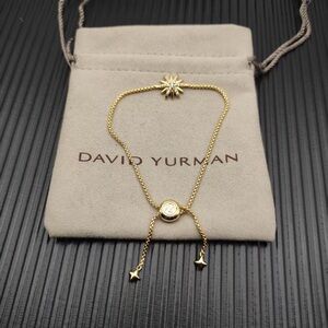David Yurman Gold Starburst Slider Bracelet with Star Charms
